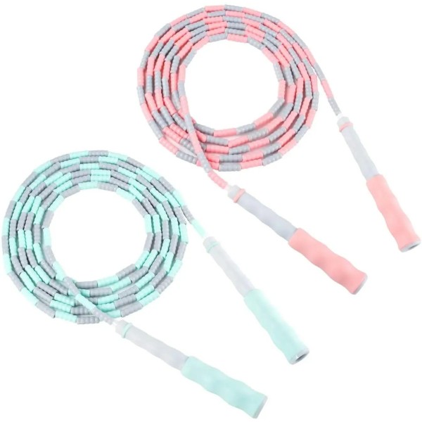 Soft Beaded Jump Rope Non-Slip Handle Adjustable